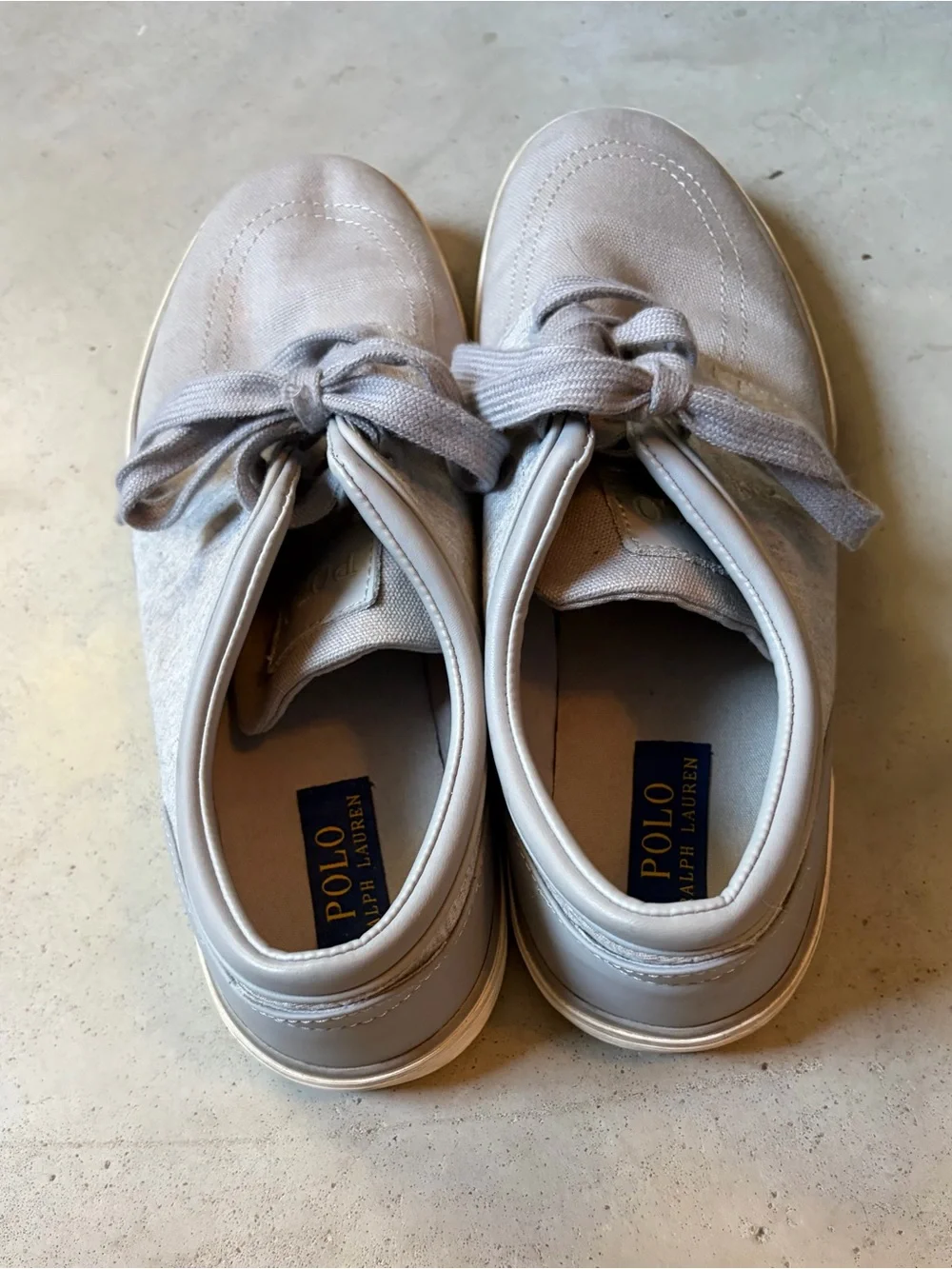 Polo Ralph Lauren Faxon Low Gray Canvas Sneakers Mens 10D